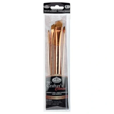 Image of Royal &amp; Langnickel Crafter&#039;s Choice Pro Synthetic Sable Angular Craft Brush Set, 4pc