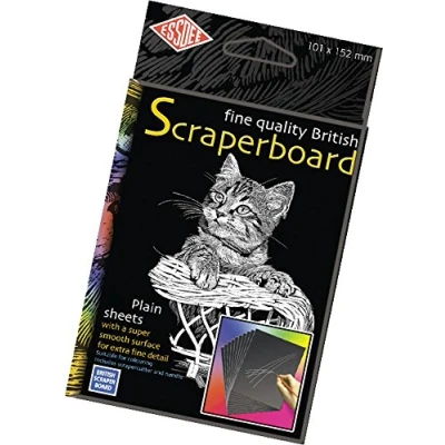 Image of Essdee British Scraperboard 152 x 101 mm (Pack of 5 Sheets), Black, CSBB1
