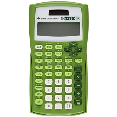 Image of Texas Instruments TI 30X IIS Scientific Calculator, Calculator (Solar 10 Digit, 2 Lines, Green, Light Green)