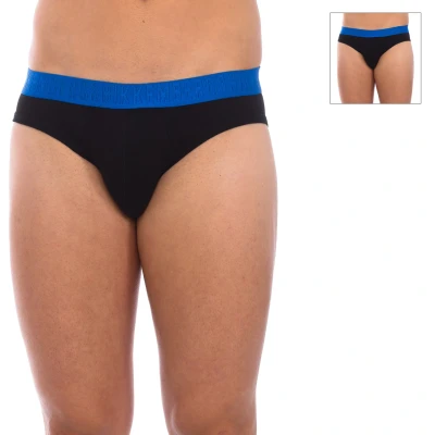 Image of Bikkembergs Mens Pack 2 Fashion Slips Bicolor BKK1USP04BI man Black Cotton Size X Large