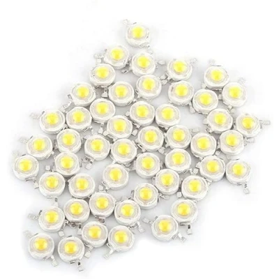 Image of Zerodis 100 Pcs High Power Led Bead Chip, 1W Super Bright Intensity SMD Light Emitter Components Diode Bulb Lamp Beads Chip DIY Lighting Fixtures for Floodlight Spotlight(White 6000K)