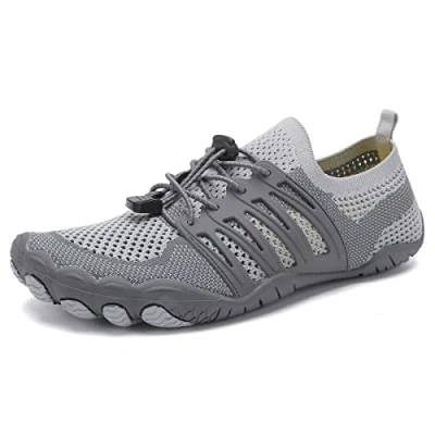 Image of AUXDIQ Water Shoes Outdoor Quick Dry Unisex Sports Aqua for Beach Diving Snorkeling Surfing Mens Womens, Grey, Size 10