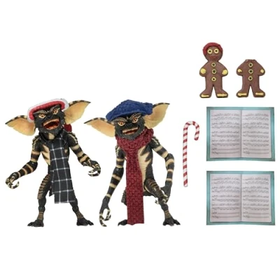 Image of NECA Collectible 2 Pack Gremlins 7&quot; Scale Action Figures Christmas Carol Winter Scene One
