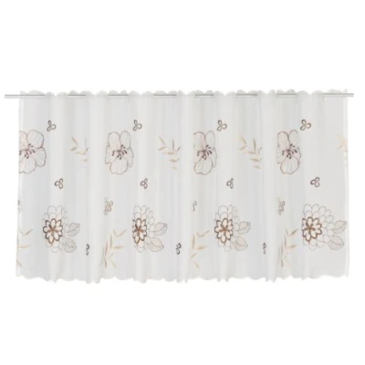Image of Elbersdrucke Bistro Curtain, Polyester, White Brown, 48 x 150 cm