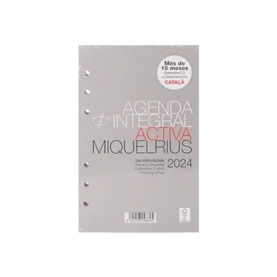 Image of Miquelrius 2024 Comprehensive Annual Diary Refill, Day Page, Active Size 117 x 182 mm, Catalan, Portuguese and English