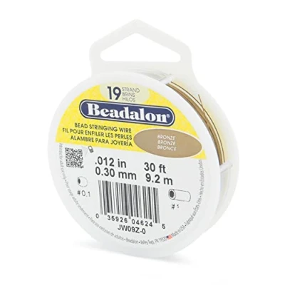Image of Beadalon Stainless Steel Bead Stringing Wire, Bronze, .18 in / 0.46 mm