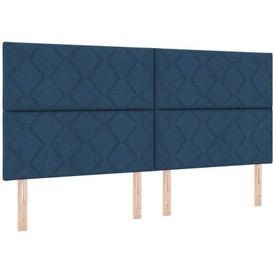 Image of vidaXL Box Spring Bed with Mattress &amp; LED Blue 200x200 cm Fabric