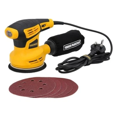 Image of TOUGH MASTER Orbital Sander 125mm, 6 Variable Speed, Random Orbit 13000RPM, Electric with Dust Collection Ideal for Sanding, Polishing Wood, DIY, Home Improvements