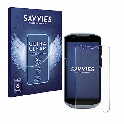 Image of Savvies 6 Pack Screen Protector compatible with Zebra TC57/ TC57x/ TC56/ TC52/ TC52 HC/ TC52ax/ TC52ax HC Protection Film Clear