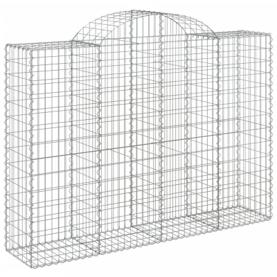 Image of vidaXL Arched Gabion Baskets 6 pcs 200x50x140/160 cm Galvanised Iron