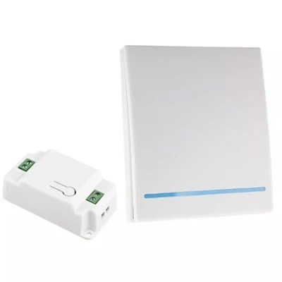 Image of FiTspi RF Wireless Light Switch Kit,Wireless Kinetic with Relay Receiver AC 110V 220V 433Mhz Remote,Portable Waterproof Switches for Lights Lamps Fans Appliances House Lighting