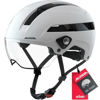 Image of ALPINA Unisex Adults, SOHO VISOR cycling helmet, white matt, 51 56 cm