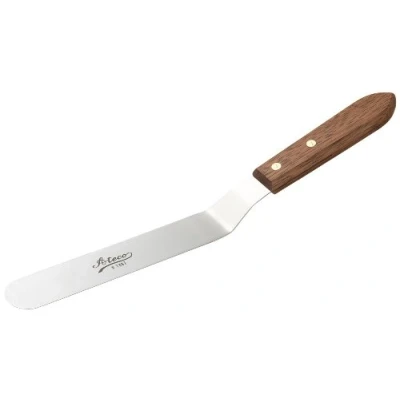 Image of Ateco Offset Spatula with 7.63 Inch Stainless Steel Blade, Wood Handle, Silver
