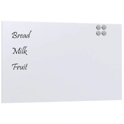 Image of vidaXL Wall Mounted Magnetic Glass Board 100x60 cm White Tempered for Office/Home/School