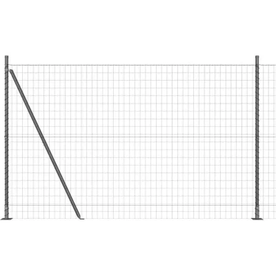 Image of vidaXL Euro Fence with 7 Flanged Posts 1.4x10 m Galvanised Steel