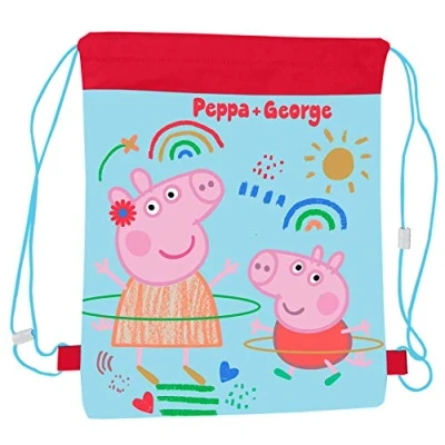 Image of PeppaPig Children&#039;s Character Pull String School Gym Shoe Swim P.E. Bag