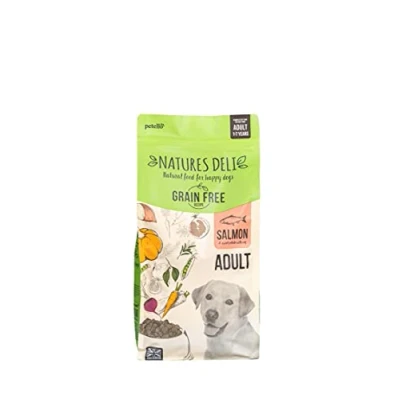 Image of Natures Deli Dry Dog Food for Adult Dogs, Grain Free Natural Complete Hypoallergenic Suitable All Breeds, Salmon and Sweet Potato 2 kg