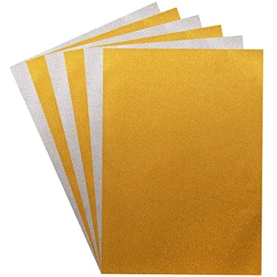 Image of Baker Ross AX306 Gold &amp; Silver Glitter A4 Card Pack of 16, Creative Art Supplies for Kids, Seasonal Crafts and Decorations