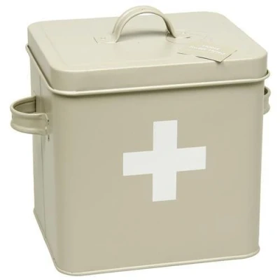 Image of Vintage Retro Style First Aid Tin Box with Lid