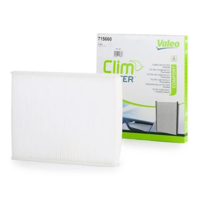 Image of 1541456, 1566997, 1594615, 8V5118D543AA Pollen Filter VALEO CLIMFILTER COMFORT 715660 Particulate 239mm 189mm 23mm FORD: FIESTA 6