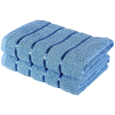 Image of A2Z Luxurious 100% Cotton Blue Color Towels 500 GSM Soft Absorbent Set Of 2 Bath Towel (66x118 cm)