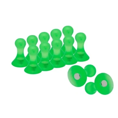 Image of Small Green Skittle Magnets for Fridge, Whiteboard, Noticeboard, Filing Cabinet Pack of 12