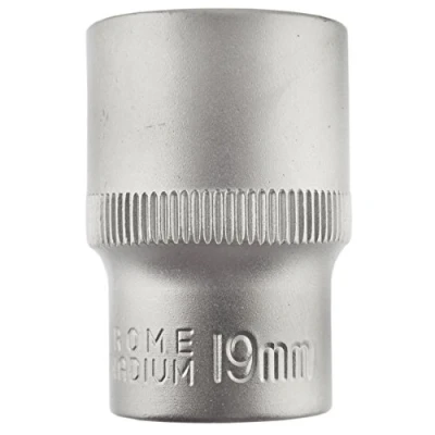 Image of 19mm 1/2&quot; Dr Socket Super Lock Metric Shallow CRV Knurl Grip 6 Point TE797