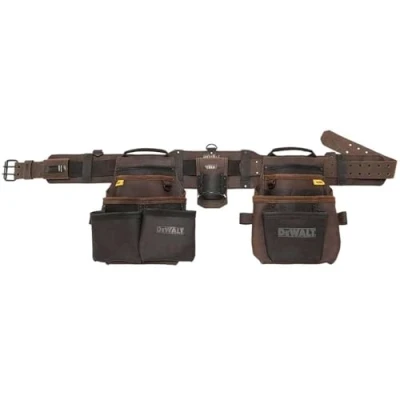 Image of DEWALT Pro 18 Pocket Leather Tool Belt Rig