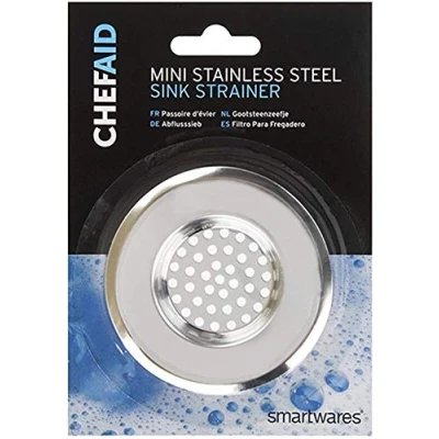 Image of Chef Aid Mini Stainless Steel Sink Strainer for Bathroom and Kitchen (Pack of 2)