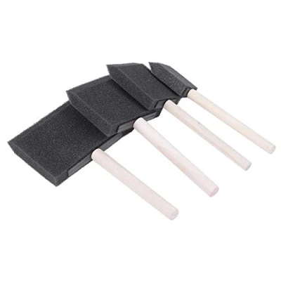 Image of 4 Pcs/set Foam Sponge Brushes Wooden Handle Painting Drawing Craft Draw Art Project Tool Supply