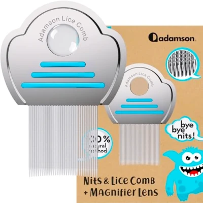 Image of Adamson Lice Comb Stainless Steel for Kids Effective Nit Combs Thick Hair Durable and Easy to Clean