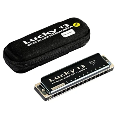 Image of East top Lucky 13 Bass Plus Blues Harmonica Holes Diatonic Harp Mouth Organ Professional Musical Instruments PowerBender Ab key for Adults