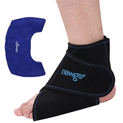 Image of NEWGO Ankle Ice Pack Wrap Reusable Hot Cold Compress Foot for Plantar Fasciitis, Swelling, Injuries, Swollen Feet, Sprain, Post Surgery Recovery
