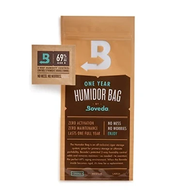 Image of Boveda for Cigars Small Humidor Bag Preloaded with 69% RH 2 Way Humidity Control Cigar Storage 3 5 1 Count