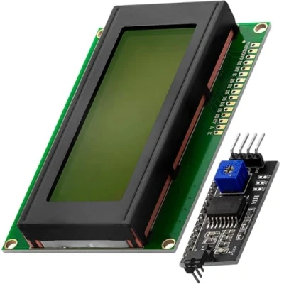 Image of AZDelivery Compatible with HD44780 2004 4x20 Serial LCD Black Character Display Board IIC PCF8574T I2C Adapter Converter Bundle Arduino and Raspberry Pi Including E Book! (Pack of 5)