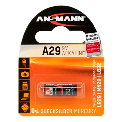 Image of ANSMANN A29 9V Alkaline Battery [Pack of 1] LR29 Ideal For Burglar Alarms, Calculators, Key less Car Remotes, Toys, Cameras and Many More