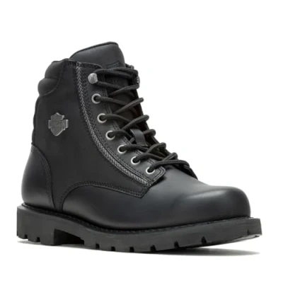 Image of Harley Davidson Clarkson Cowboy/biker ankle boot, Men&#039;s, Size: 9, Black Leather