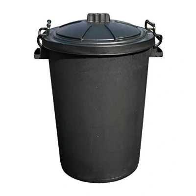 Image of FRESH 365 Outdoor 90 Litre Black Bin Gardening Storage with Lid and clips