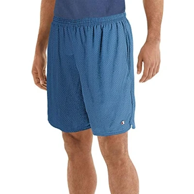 Image of Champion Men&#039;s Long Mesh Short with Pockets, Swiss Blue 407q88, Small