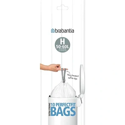 Image of 50x WHITE BRABANTIA BIN LINERS TYPE H 50 60 LITRE