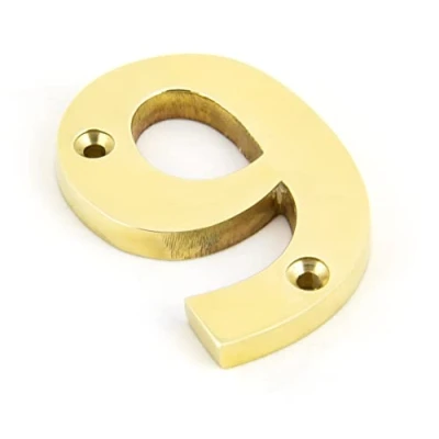 Image of Polished Brass Numeral 9