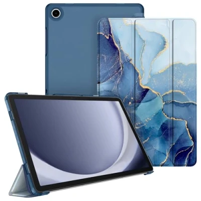 Image of FINTIE SlimShell Case for Samsung Galaxy Tab A9+ / A9 Plus 11 Inch 2023 Model (SM X210/X216/X218), Lightweight Stand Translucent Frosted Back Cover with Auto Wake/Sleep, Ocean Marble