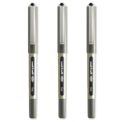 Image of Set of 3 Rollerball Pens Plain Ball Black