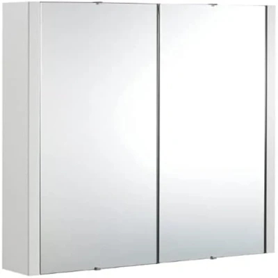 Image of VeeBath Venus Mirror Cabinet, Moisture Repellent, Wall Mounted 2 Door Bathroom Storage Cabinet 600mm, White