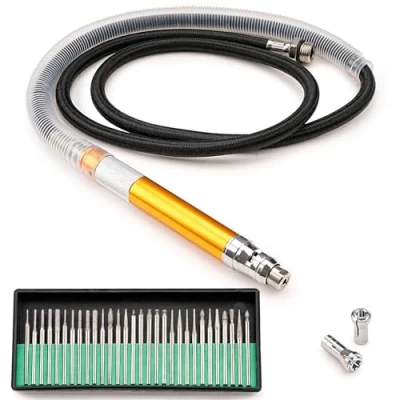 Image of 1/8&#039;&#039; Micro Pneumatic Air Pencil Die Grinder Kit,Pencil Style 52000 70,000 RPM 3mm &amp; 2.38mm Capacity,Engraving Tool