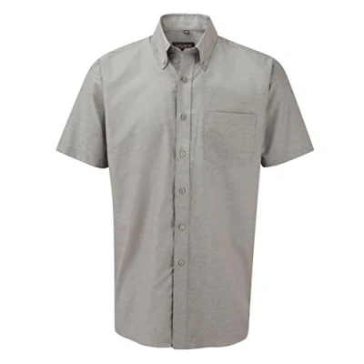 Image of Russell&#039;&#039;s mens S/Slv Oxf Shirt in Silver Neck Size 20