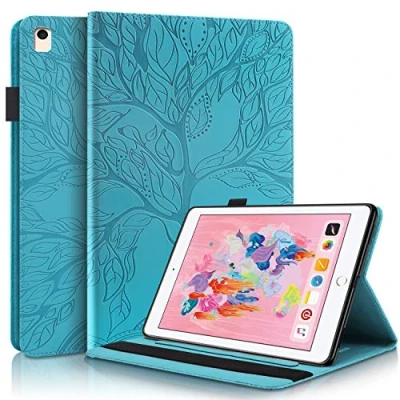 Image of Succtop iPad 5th/6th Generation Case PU Leather Flip Wallet Cover Auto Sleep/Wake Function Smart Protective for Apple 2017/2018 9.7 Inch/iPad Pro 9.7&quot;/iPad Air/iPad Air 2 Blue