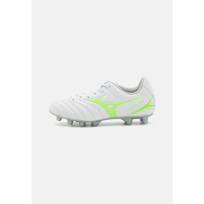 Image of Mizuno Monarcida NEO III Select JR Unisex Moulded stud football boots for kids, Size: 1.5, White/neon green Synthetics
