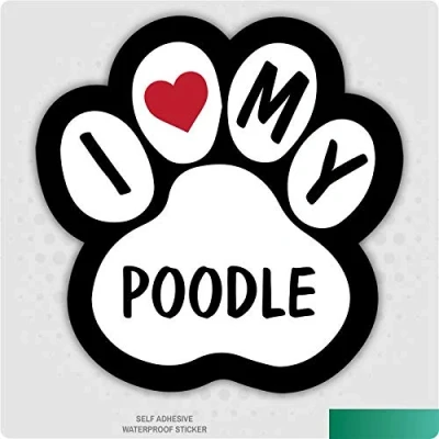 Image of I Love My Poodle Dog Vinyl Car Van Decal Sticker Pet Lover