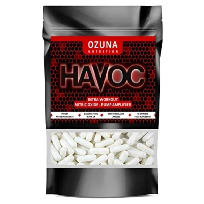 Image of Havoc Nitric Oxide Supplement with L Arginine &amp; Citrulline Malate for Muscle Growth, Pumps, Vascularity, Energy Extra Strength Pre/Intra Workout N.O. Booster Builder 60 Capsules